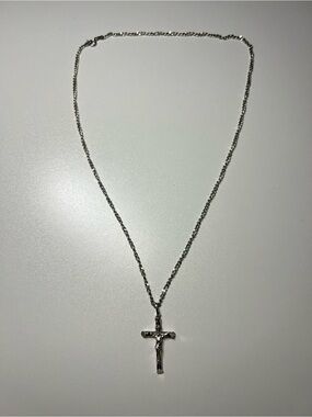 Sterling Silver Cross Pendant Necklace - Silver